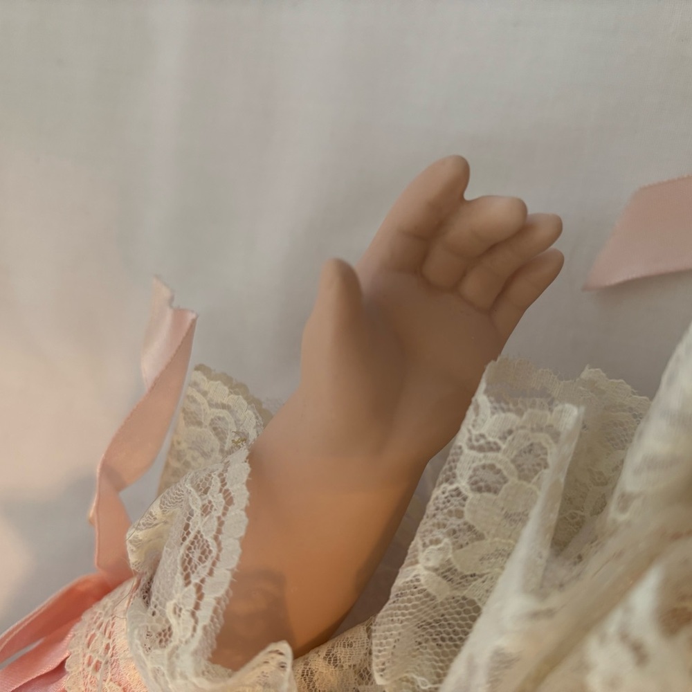 Elegant Pink and Cream Porcelain Doll - Picture 6 of 11